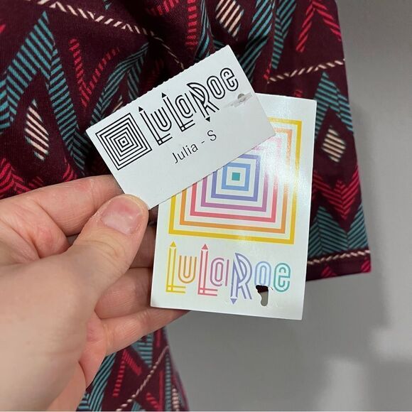 LuLaRoe zig zag print scoop neck midi Julia dress - Picture 9 of 11